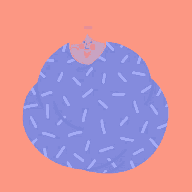 an illustration of a woman wrapped in a blanket with sprinkles on it