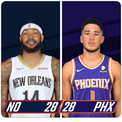 New Orleans Pelicans (28) Vs. Phoenix Suns (28) First-second Period Break GIF - Nba Basketball Nba 2021 GIFs