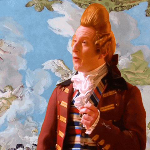 a painting of a man with a red jacket and a striped shirt has the name madbilly on the sleeve