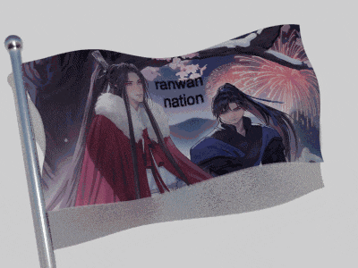 a flag that says ' ranwan nation ' on the top