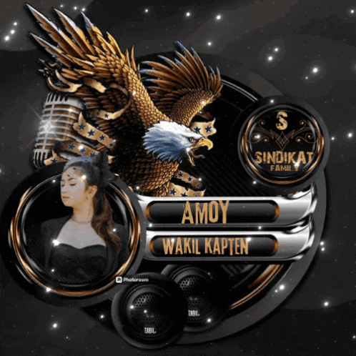 a picture of an eagle with the name amoy and wakil kapten on it