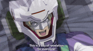 a man in a white helmet says " this is a day of revelation for everyone "