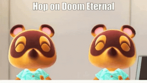Doom Eternal Animal Crossing GIF - Doom Eternal Animal Crossing Hop On GIFs