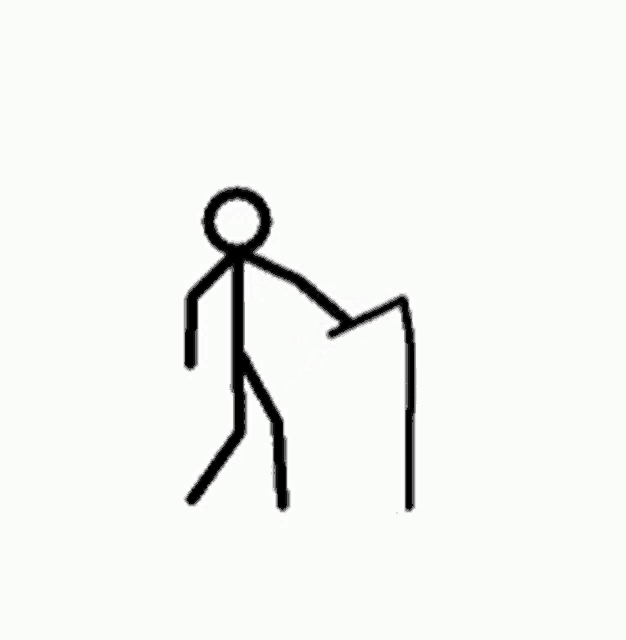 a stick figure is standing on a white background holding a rope .