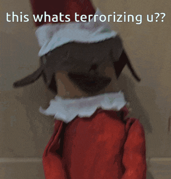 a picture of a stuffed animal with the words this whats terrorizing u