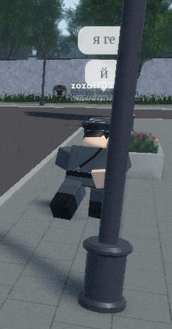 a cartoon character is standing next to a pole with a sign that says ' zoza ' on it