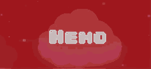 the word nemo is on a red background