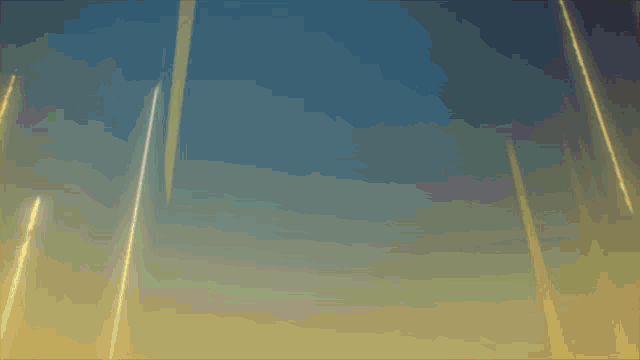 a blue and gold background with a few white lines