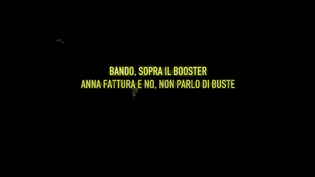a black background with the words bando sopra il booster