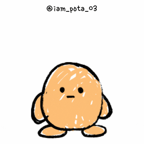a drawing of a cartoon character with the name iam_pota_03 at the bottom