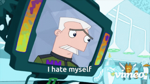 Phineas And Ferb Major Monogram GIF - Phineas And Ferb Major Monogram I Hate Myself GIFs