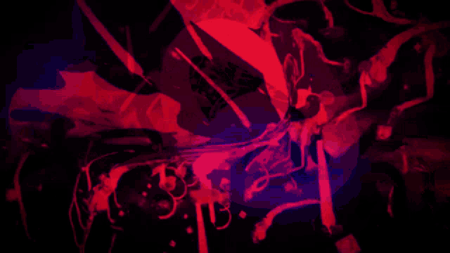 a red and purple background with a glowing circle in the middle