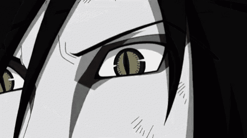 a close up of a person 's eyes with a black background and yellow eyes .