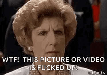 a woman is making a funny face and saying wtf ! this picture or video is fucked up .