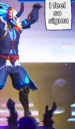 a video game character is dancing in front of a crowd with a sign that says i feel so sigma