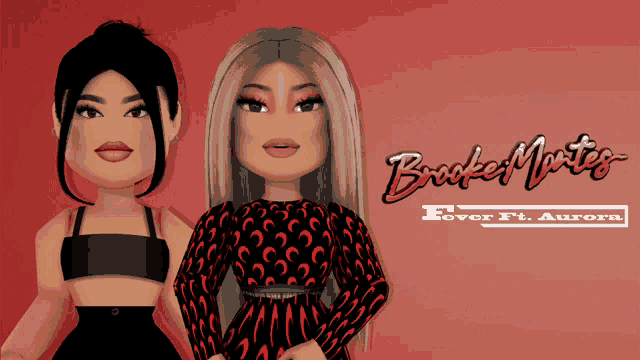 a brooke montes fever ft aurora poster with two dolls
