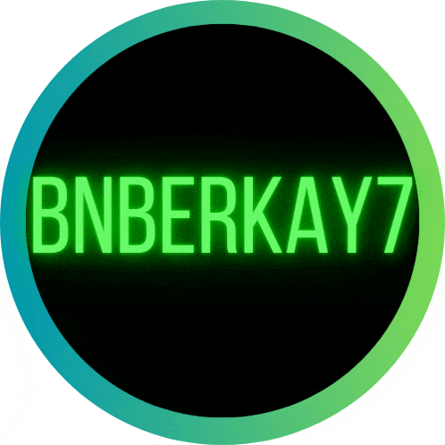 a glowing green bnberkay7 logo in a green circle