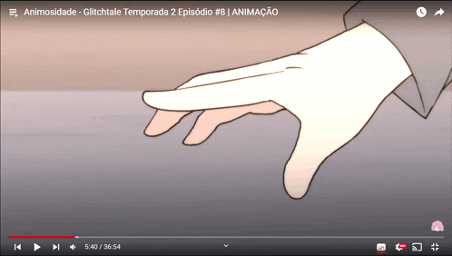 a screenshot of a youtube video titled animosidade glitchtale temporada 2 episodio # 8 animacao