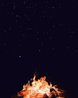 a painting of a fire that looks like an explosion