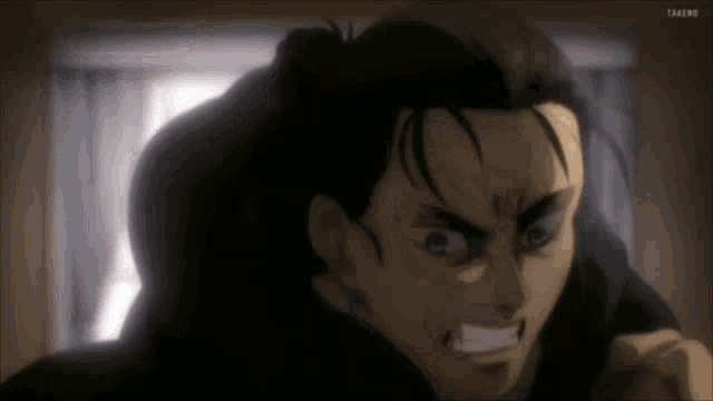 a close up of a man 's face with the word tokyo on the bottom right