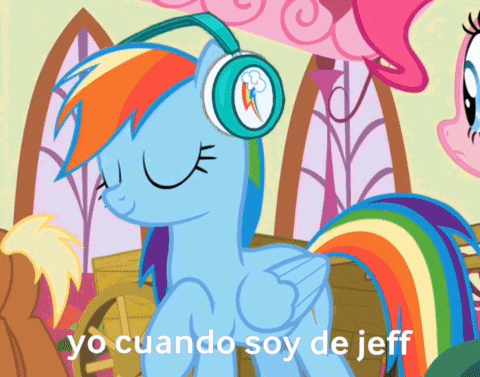 rainbow dash from my little pony wearing headphones