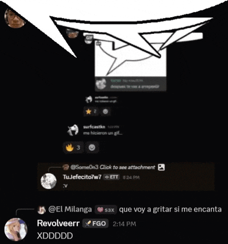 a screenshot of a chat with someone named revolverr