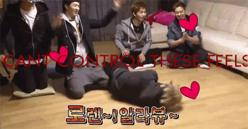 a group of young men sitting on the floor with the words cant control these feels written on the bottom