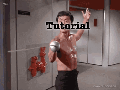 a man without a shirt is throwing a ball in a hallway and the word tutorial is above him .