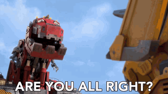 a picture of a robot with the words are you all right