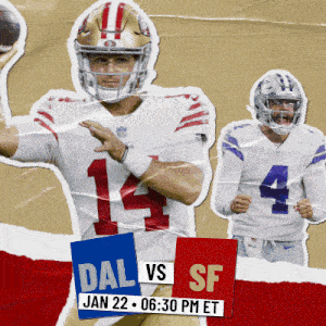 a poster for a game between the 49ers and the cowboys