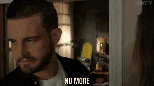 a man with a beard says no more