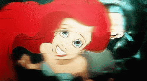 a cartoon of ariel from the little mermaid is smiling