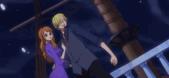 a man and two women are standing next to each other in a cartoon .