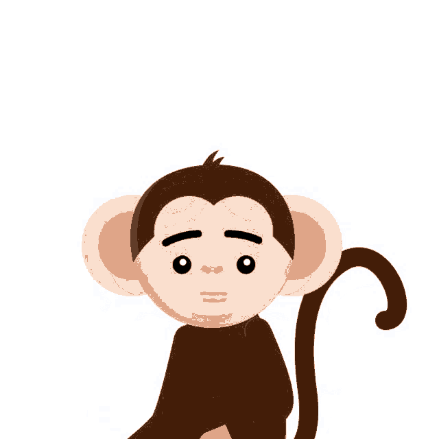a monkey with hearts on its eyes and a red eye