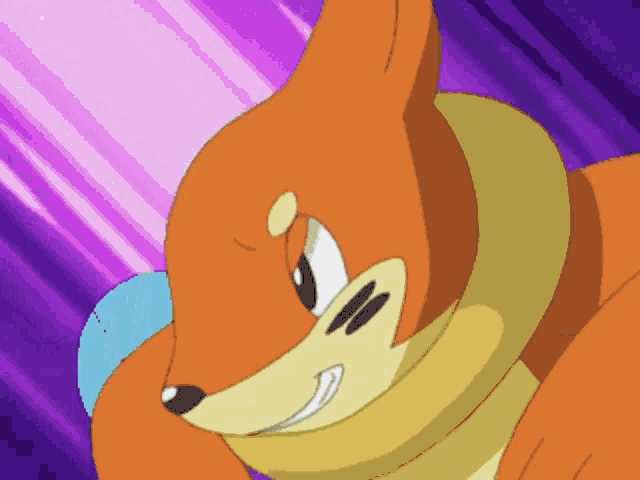 a cartoon fox with a scarf around its neck