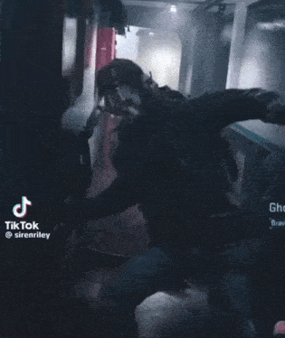 a tiktok video of a person being attacked