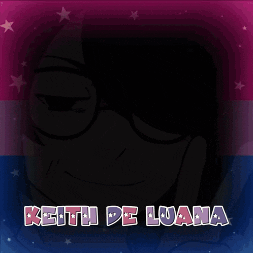 a cartoon of a person with the name keith de luana