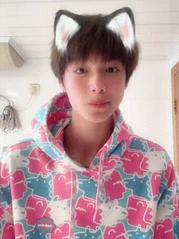 a young boy wearing a cat ear hoodie and a cat ear hat .