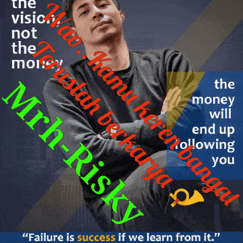 a man is sitting with his arms crossed in front of a poster that says the money will end up following you