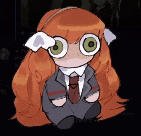 a drawing of a girl wearing glasses and a suit .