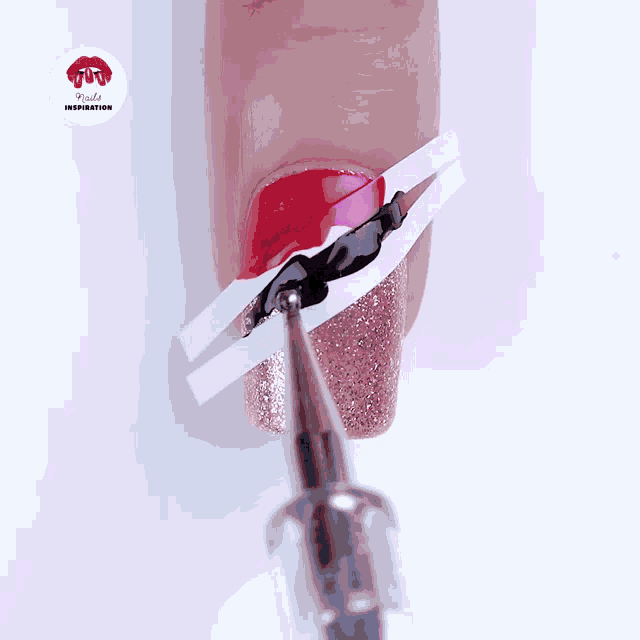 a close up of a person 's nails with a logo for lipstick inspiration