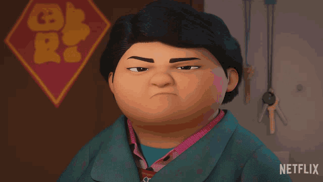 a cartoon character with the word netflix on the bottom right