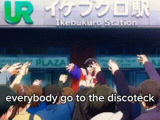 a group of people are standing in front of a sign that says plaza