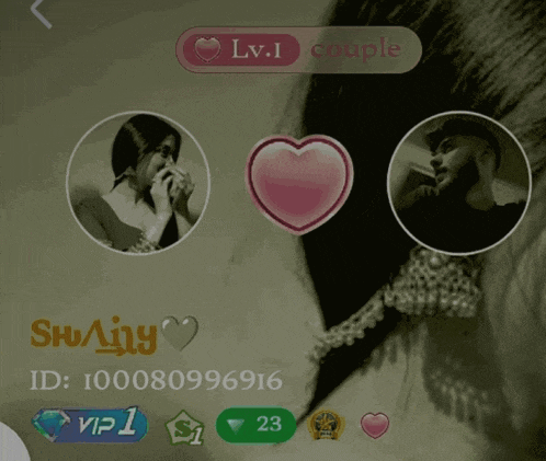 a screenshot of a couple 's profile with their id showing