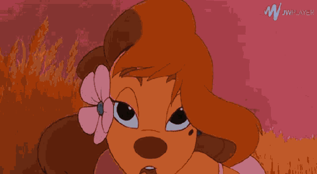 a cartoon character with a surprised look on her face is being played by jwplayer