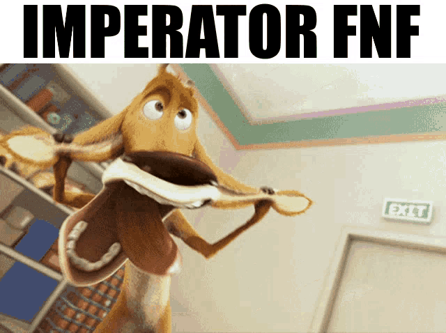 a picture of a cartoon character with the words " imperator fnf " on the bottom