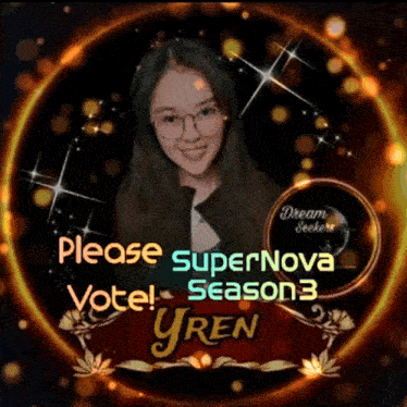 a picture of a girl with the words please supernova vote yren