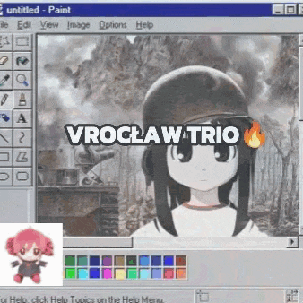 a computer screen with a picture of a girl and the words " vroclaw trio " on it