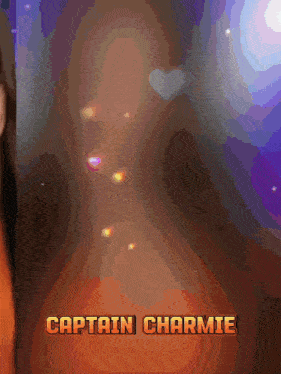 a pixelated image of a woman with the name captain charmie on the bottom