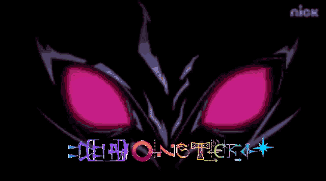 a close up of a monster 's eyes with the word monsters written in the corner .